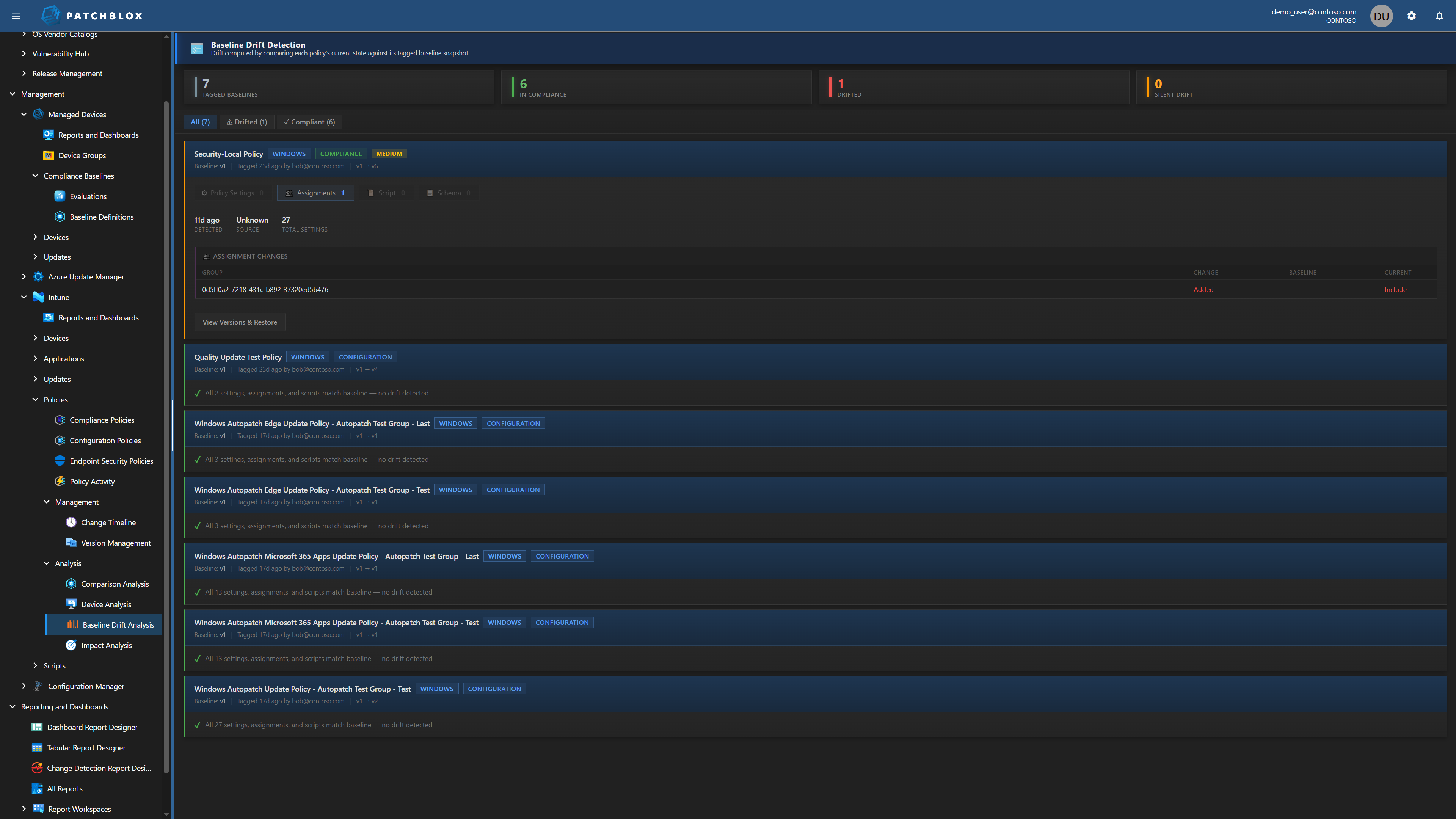Baseline Drift Detection