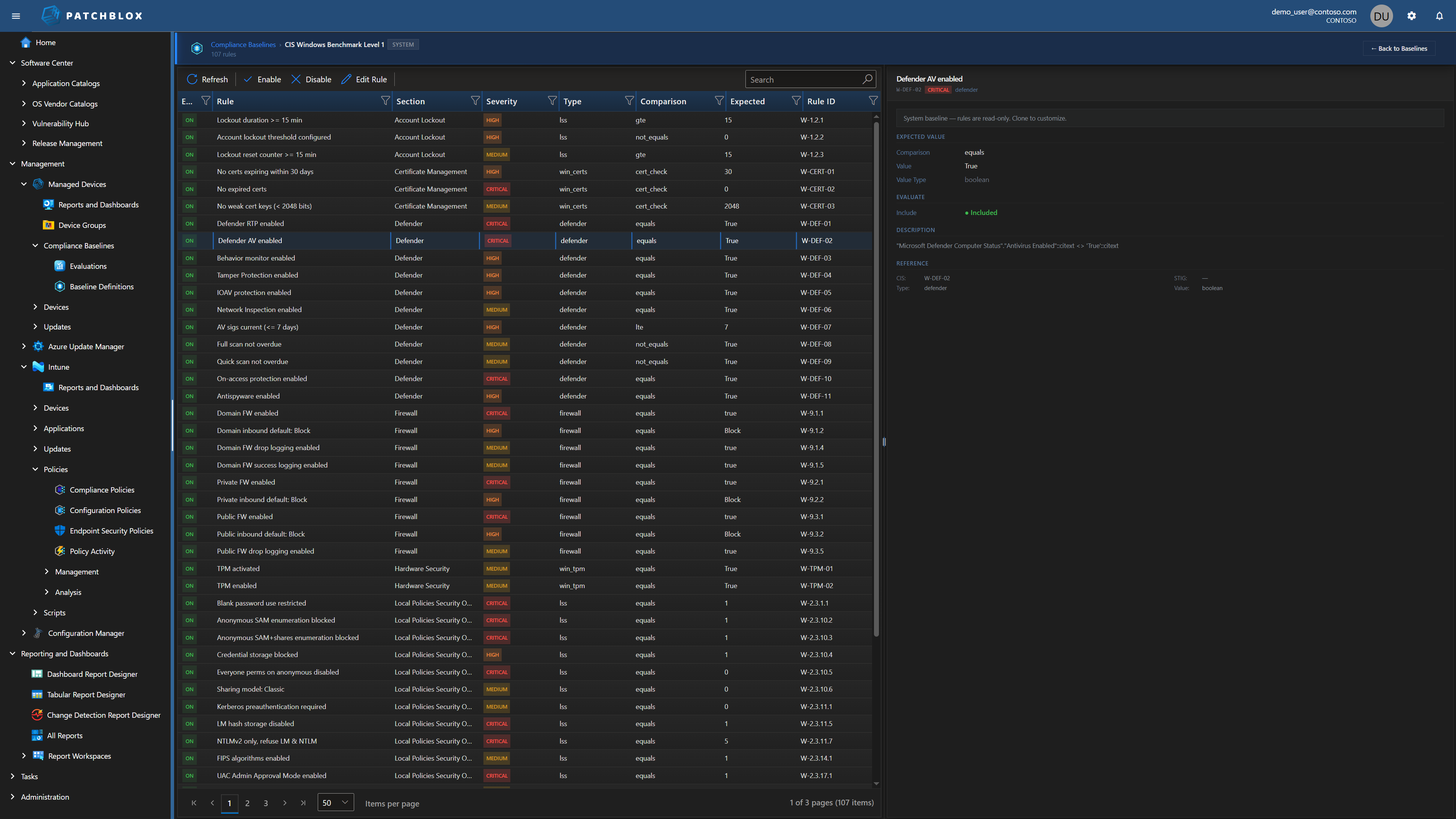 Baseline Rule Editor