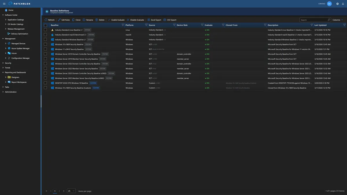 Compliance Baselines Library